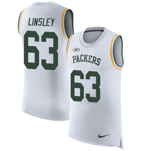 Nike Packers #63 Corey Linsley White Men's Stitched NFL Limited Rush Tank Top Jersey